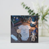 Adorable Halloween pregnancy announcement Einladung (Stehend Vorderseite)