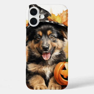 ADORABLE HALLOWEEN PUPPY HUND MIT PUMPKINN iPhone 16 PLUS HÜLLE