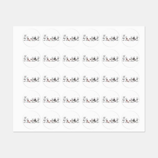 Adorable Halloween Stick Figure Scene Etiketten (Blatt)