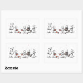 Adorable Halloween Stick Figure Scene Rechteckiger Aufkleber (Blatt)