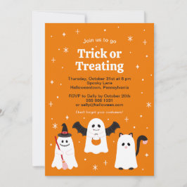 Adorable Halloween Trick oder Treten Geister Custo Einladung