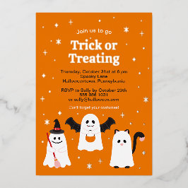 Adorable Halloween Trick oder Treten Geister Custo Folieneinladung