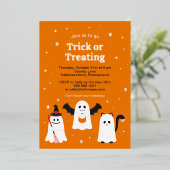 Adorable Halloween Trick oder Treten Geister Custo Folieneinladung (Stehend vorne)