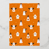 Adorable Halloween Trick oder Treten Geister Custo Folieneinladung (Rückseite)