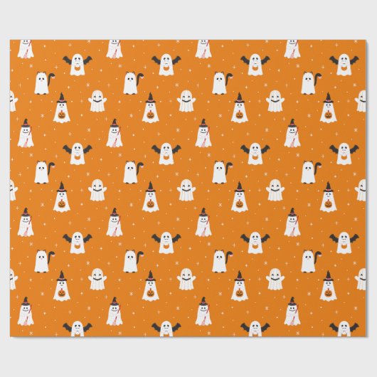 Adorable Halloween-Trick oder Tretgeister Geschenkpapier (Flach)