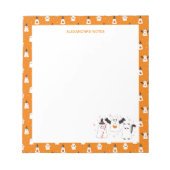 Adorable Halloween-Trick oder Tretgeister Notizblock (Vorderseite)