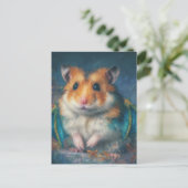 Adorable Hamster Dragon Postkarte (Stehend Vorderseite)