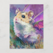 Adorable Hamster Dragon Postkarte (Vorderseite)