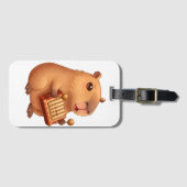 Adorable Hamster Rustic Strohhut - LugGepäckmarke Gepäckanhänger (Vorderseite (Horizontal))