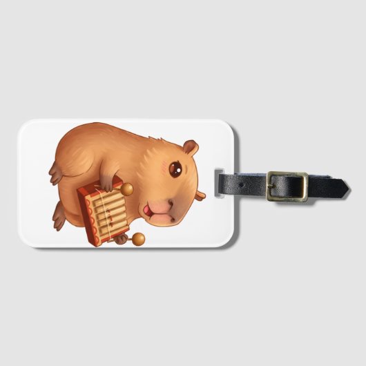 Adorable Hamster Rustic Strohhut - LugGepäckmarke Gepäckanhänger (Vorderseite (Horizontal))