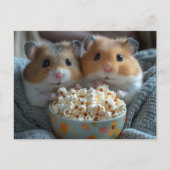 Adorable Hamsters With Popcorn Postkarte (Vorderseite)
