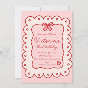 Adorable Hand Draw Birthday Einladung