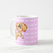 Adorable Hand gezogen Golden Retriever Hund Pink T Kaffeetasse (Vorderseite Links)