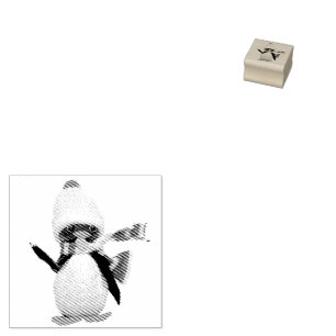 Adorable handgefertigte Walnut Pinguin Ornament Gummistempel