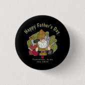 Adorable Handyman & Carpenter Garden Gnome Button (Vorderseite)