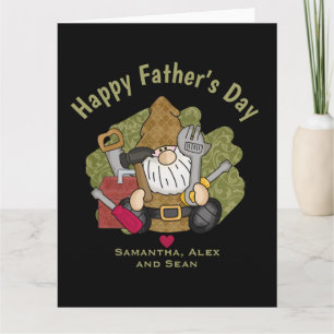 Adorable Handyman & Carpenter Garden Gnome Karte