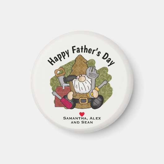 Adorable Handyman & Carpenter Garden Gnome Magnet (Vorne)