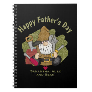 Adorable Handyman & Carpenter Garden Gnome Notizblock
