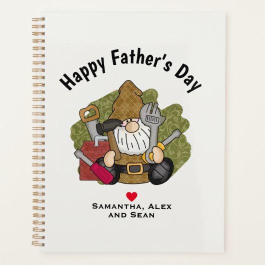 Adorable Handyman & Carpenter Garden Gnome Planer (Vorderseite)