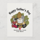 Adorable Handyman & Carpenter Garden Gnome Postkarte (Vorderseite)