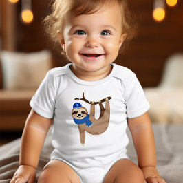 Adorable Hanukkah Sloth Baby Strampler