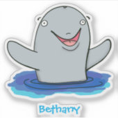 Adorable Happpoise Cartoon Illustration Aufkleber (Vorderseite)