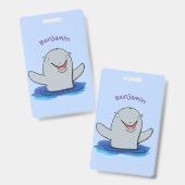 Adorable Happpoise Cartoon Illustration Ausweis (Vorder- & Rückseite)