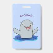 Adorable Happpoise Cartoon Illustration Ausweis (Rückseite)