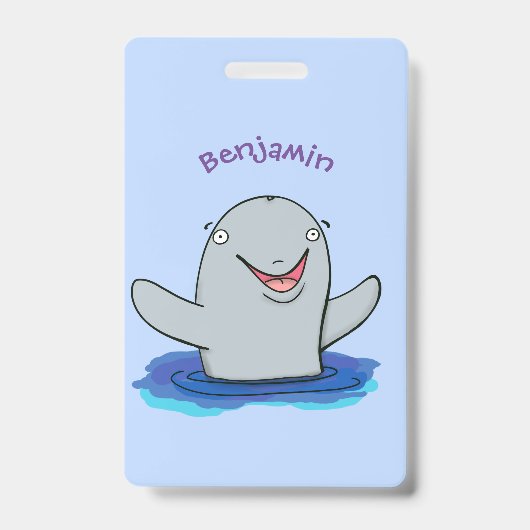 Adorable Happpoise Cartoon Illustration Ausweis (Vorderseite)