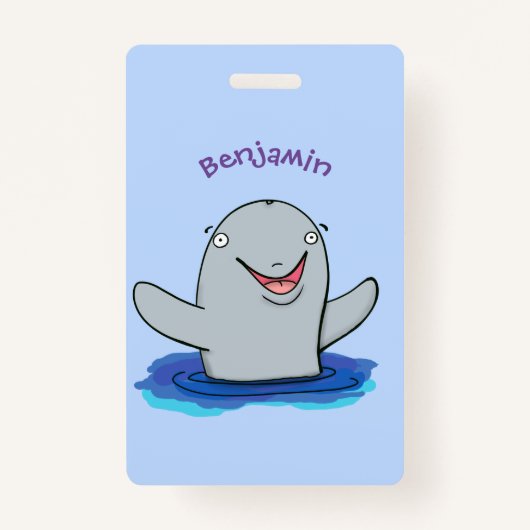 Adorable Happpoise Cartoon Illustration Ausweis (Vorderseite)