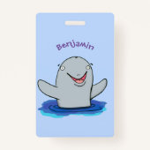 Adorable Happpoise Cartoon Illustration Ausweis (Rückseite)