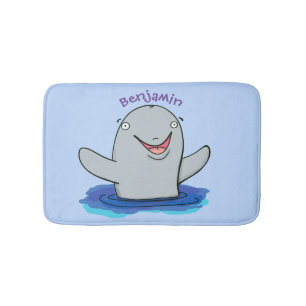 Adorable Happpoise Cartoon Illustration Badematte