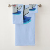 Adorable Happpoise Cartoon Illustration Badhandtuch Set (Insitu)