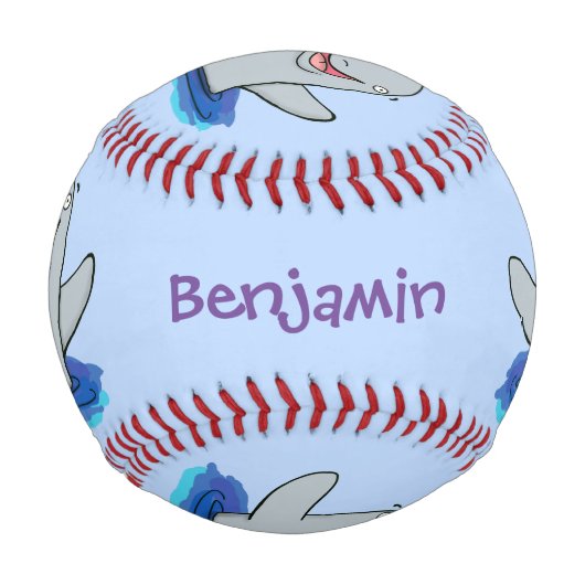 Adorable Happpoise Cartoon Illustration Baseball (Rückseite)