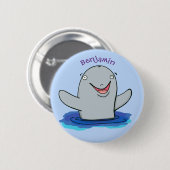 Adorable Happpoise Cartoon Illustration Button (Vorne & Hinten)