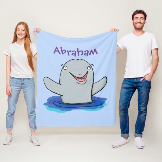 Adorable Happpoise Cartoon Illustration Fleecedecke (Beispiel)