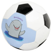 Adorable Happpoise Cartoon Illustration Fußball (Dreiviertel)