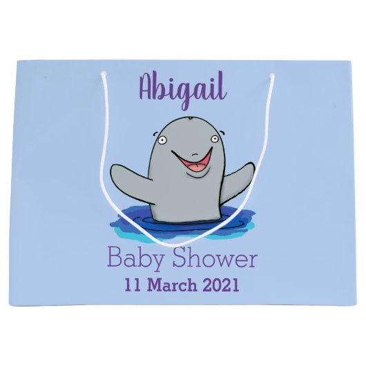 Adorable Happpoise Cartoon Illustration Große Geschenktüte (Vorderseite)