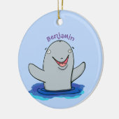 Adorable Happpoise Cartoon Illustration Keramik Ornament (Links)