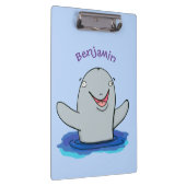 Adorable Happpoise Cartoon Illustration Klemmbrett (Rechts)