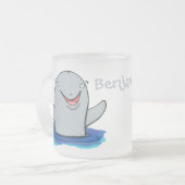 Adorable Happpoise Cartoon Illustration Mattglastasse (Vorderseite Links)