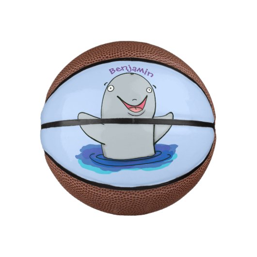 Adorable Happpoise Cartoon Illustration Mini Basketball (Vorderseite)