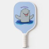 Adorable Happpoise Cartoon Illustration Pickleball Schläger (Vorderseite)
