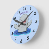 Adorable Happpoise Cartoon Illustration Runde Wanduhr (Winkel)