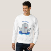Adorable Happpoise Cartoon Illustration Sweatshirt (Vorne ganz)