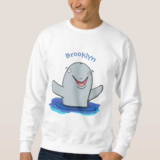 Adorable Happpoise Cartoon Illustration Sweatshirt (Vorderseite)