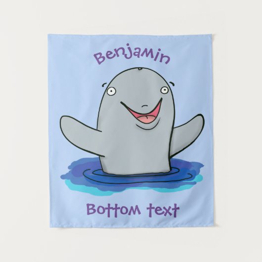 Adorable Happpoise Cartoon Illustration Wandteppich (Vorderseite)