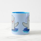 Adorable Happpoise Cartoon Illustration Zweifarbige Tasse (Mittel)