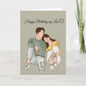 Adorable Happy Birthday Folded Grußkarte Karte (Vorderseite)