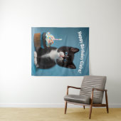 Adorable Happy Birthday Kitten, anpassbar Wandteppich (Beispiel (Horizontal))